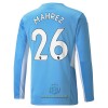 Maglia da Calcio a Maniche Lunghe Manchester City Riyad Mahrez 26 Casa 2021-22 per Uomo